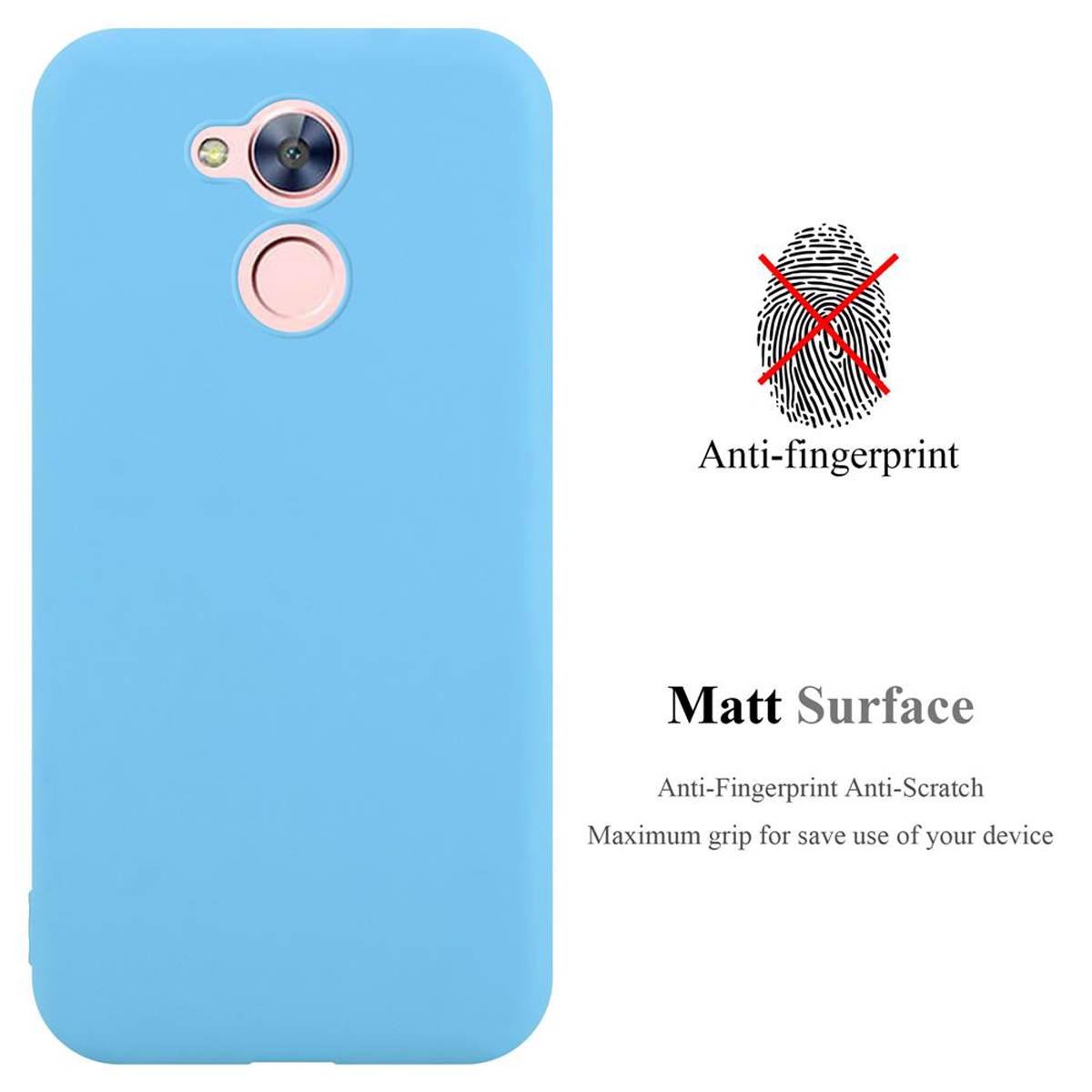 Cadorabo Hülle für Honor 6A PRO / 5C PRO Schutzhülle in Blau Handyhülle TPU Silikon Etui Case Cover