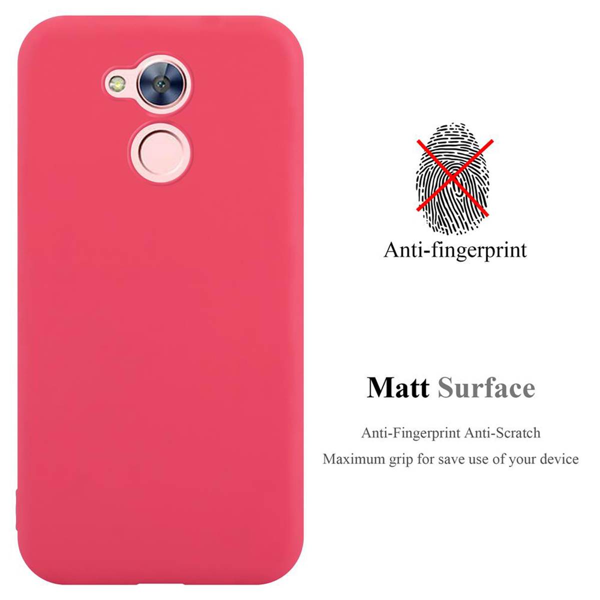 Cadorabo Hülle für Honor 6A PRO / 5C PRO Schutzhülle in Rot Handyhülle TPU Silikon Etui Case Cover