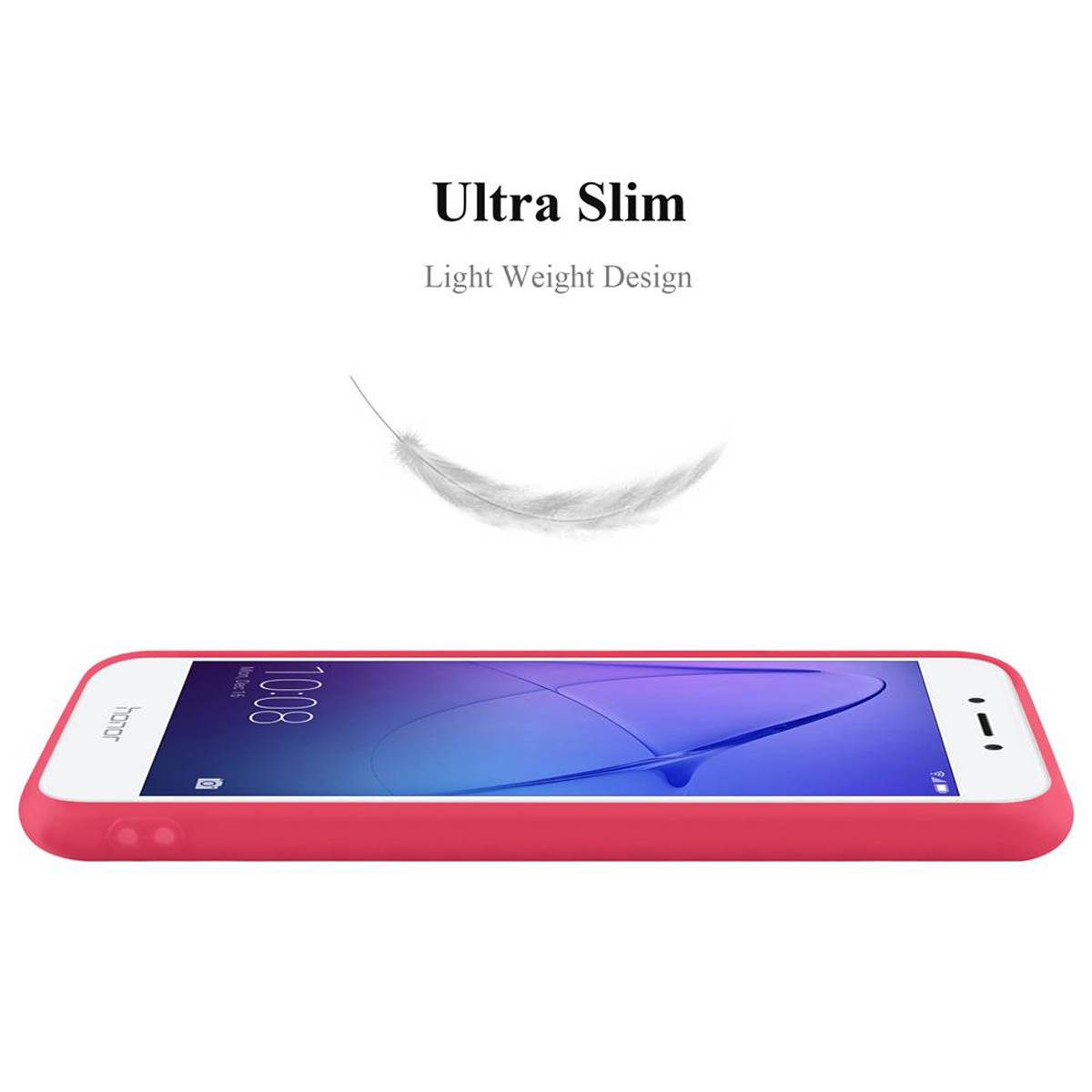 Cadorabo Hülle für Honor 6A PRO / 5C PRO Schutzhülle in Rot Handyhülle TPU Silikon Etui Case Cover