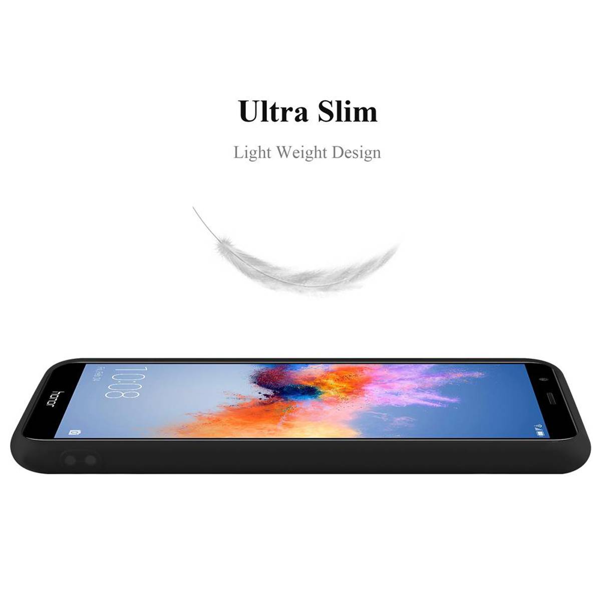 Cadorabo Hülle für Honor 7X Schutzhülle in Schwarz Handyhülle TPU Silikon Etui Case Cover