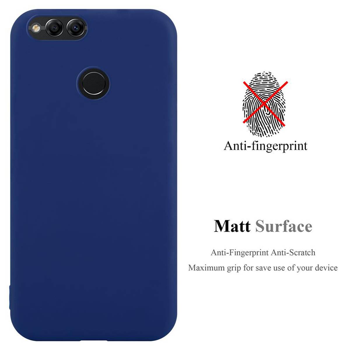 Cadorabo Hülle für Honor 7X Schutzhülle in Blau Handyhülle TPU Silikon Etui Case Cover