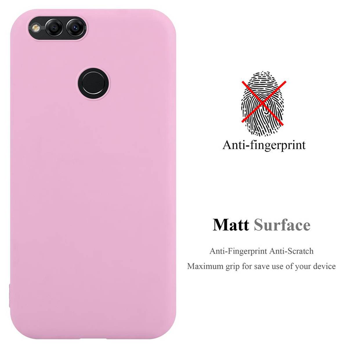 Cadorabo Hülle für Honor 7X Schutzhülle in Rosa Handyhülle TPU Silikon Etui Case Cover