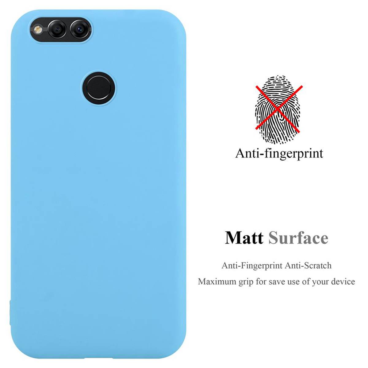 Cadorabo Hülle für Honor 7X Schutzhülle in Blau Handyhülle TPU Silikon Etui Case Cover