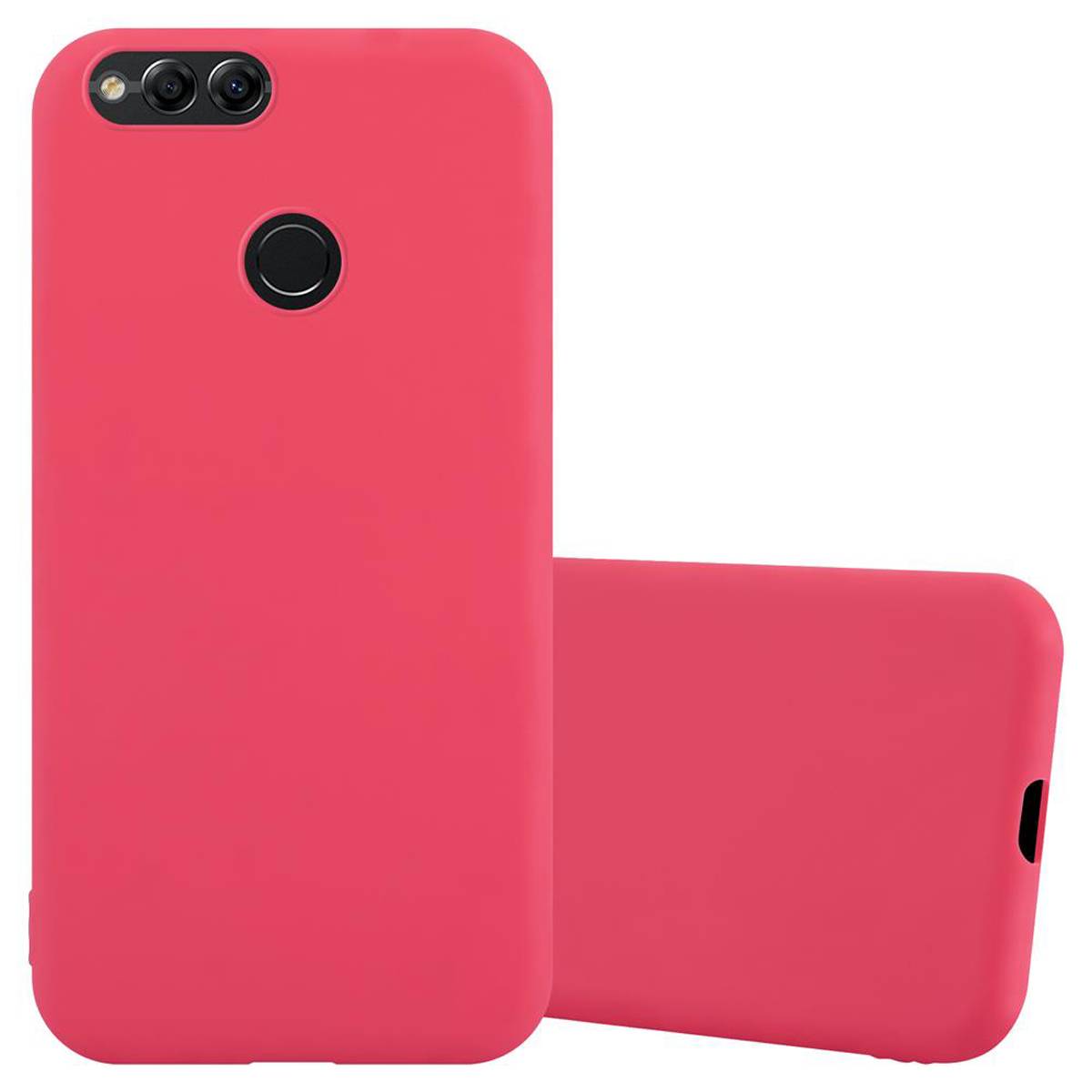 Cadorabo Hülle für Honor 7X Schutzhülle in Rot Handyhülle TPU Silikon Etui Case Cover