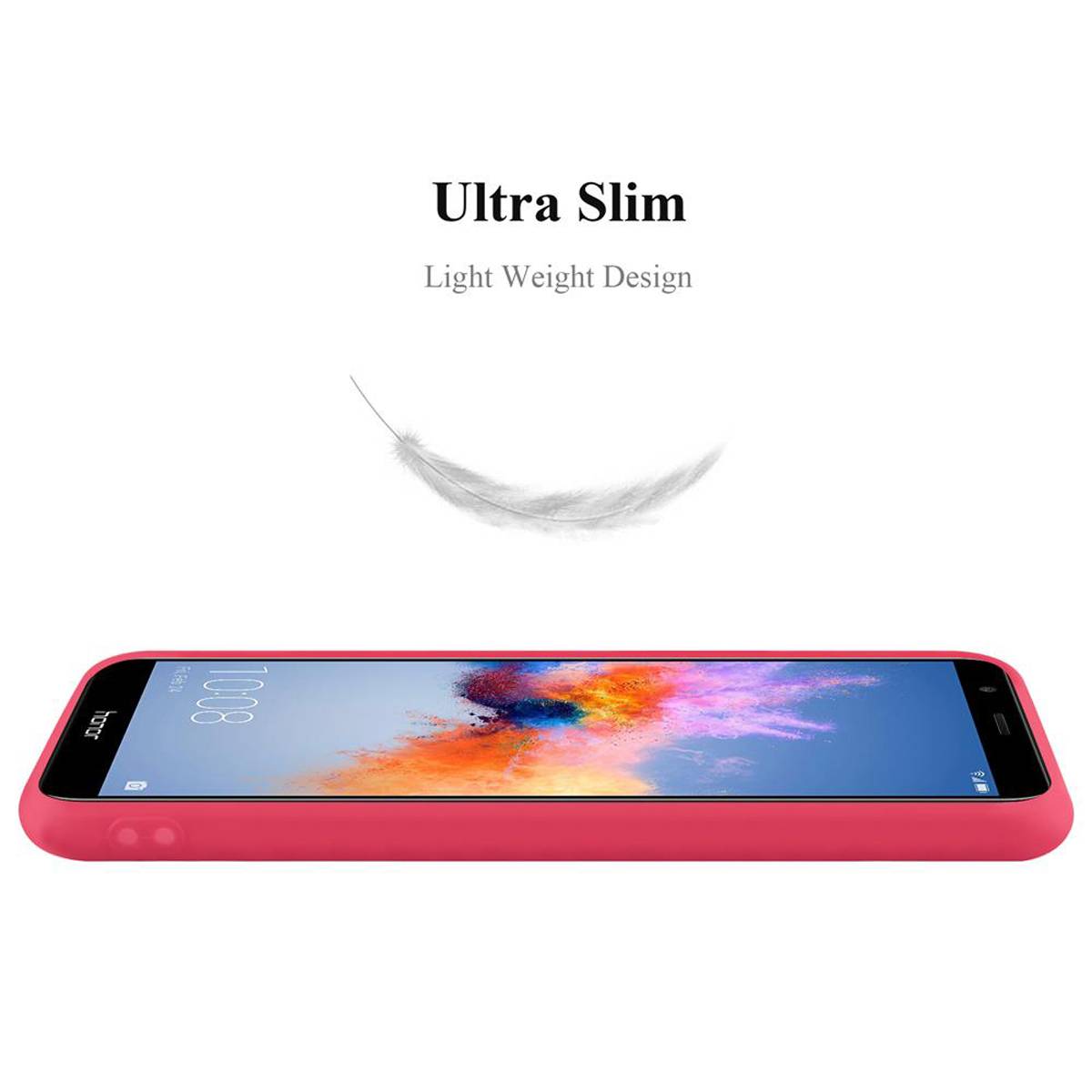 Cadorabo Hülle für Honor 7X Schutzhülle in Rot Handyhülle TPU Silikon Etui Case Cover
