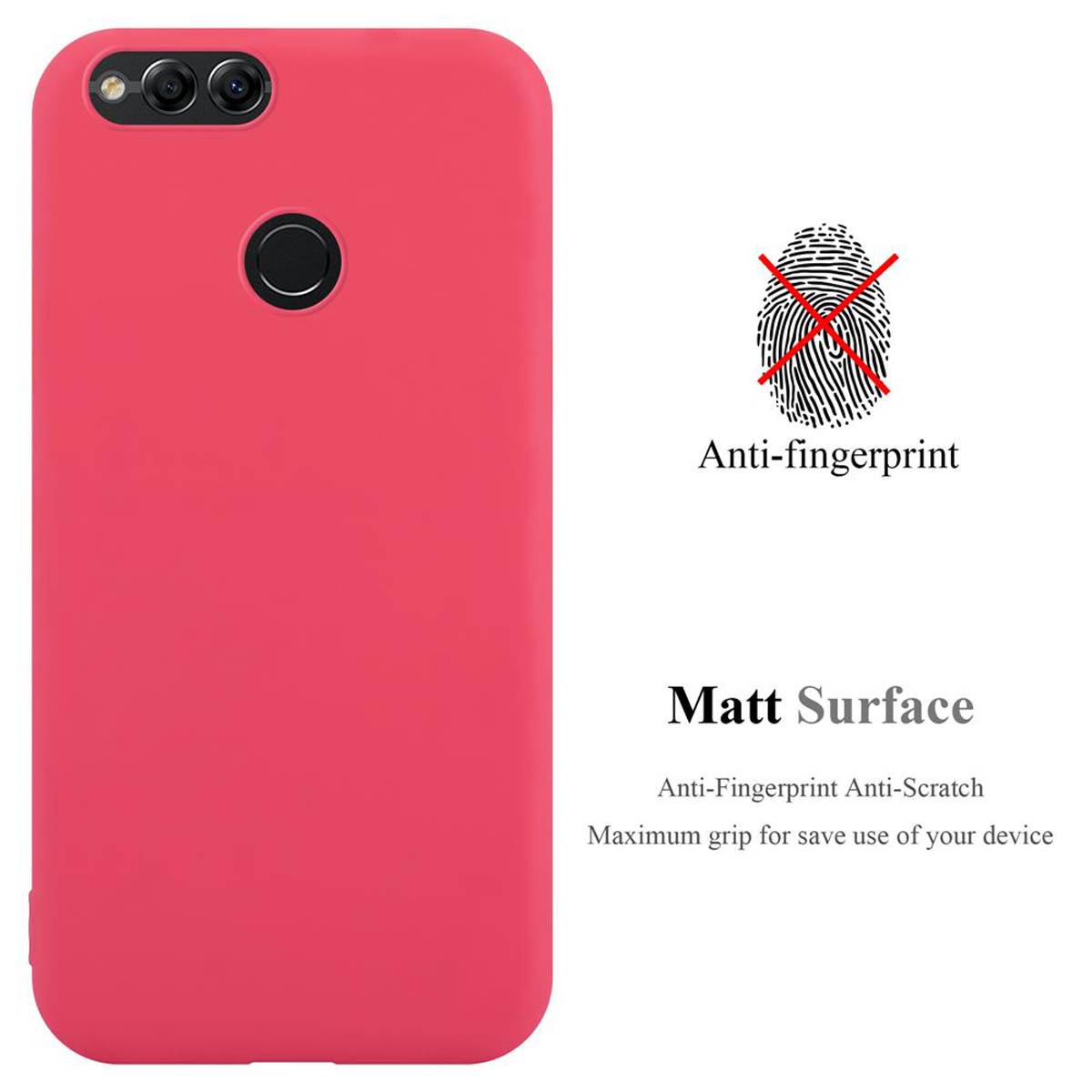 Cadorabo Hülle für Honor 7X Schutzhülle in Rot Handyhülle TPU Silikon Etui Case Cover