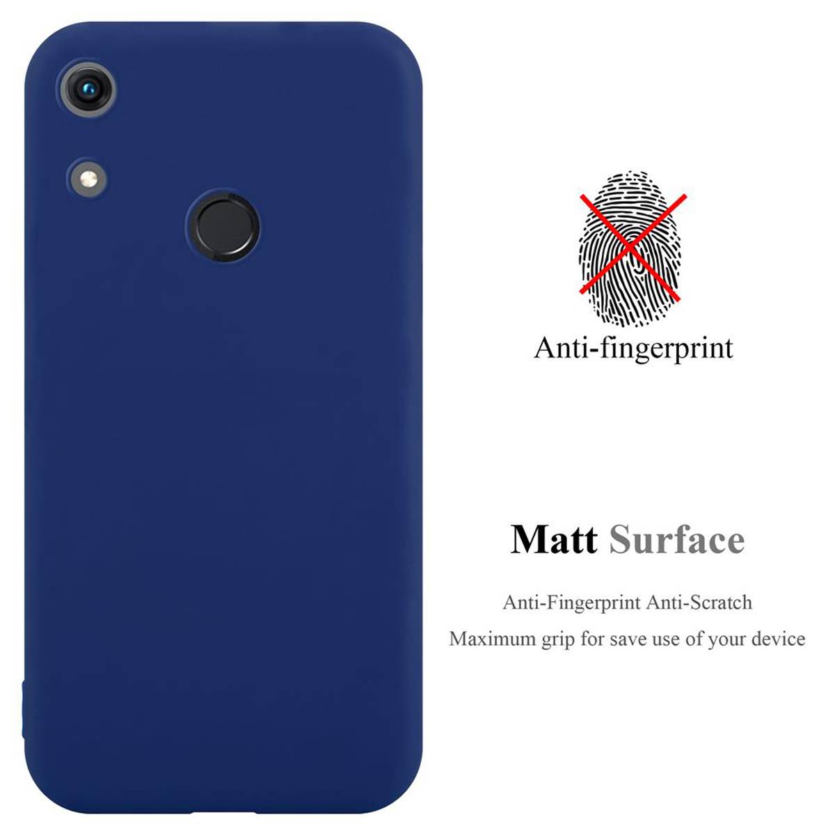 Cadorabo Hülle für Honor 8A Schutzhülle in Blau Handyhülle TPU Silikon Etui Case Cover
