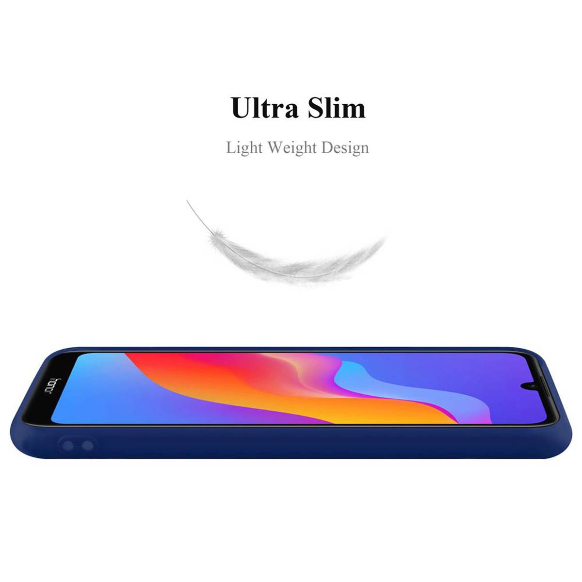Cadorabo Hülle für Honor 8A Schutzhülle in Blau Handyhülle TPU Silikon Etui Case Cover