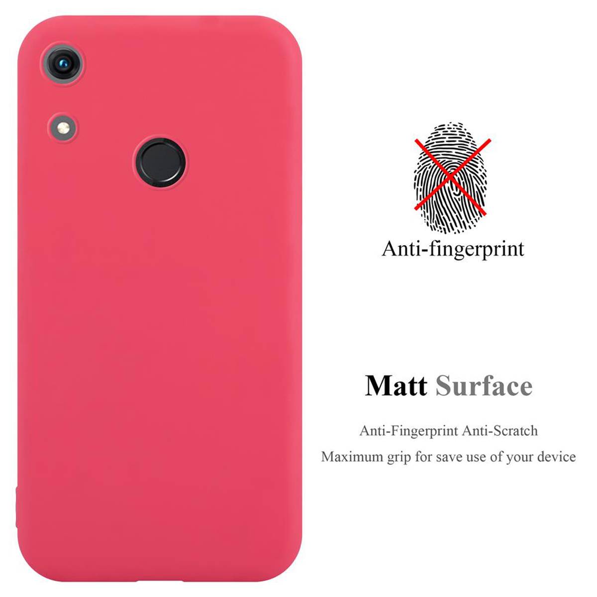 Cadorabo Hülle für Honor 8A Schutzhülle in Rot Handyhülle TPU Silikon Etui Case Cover