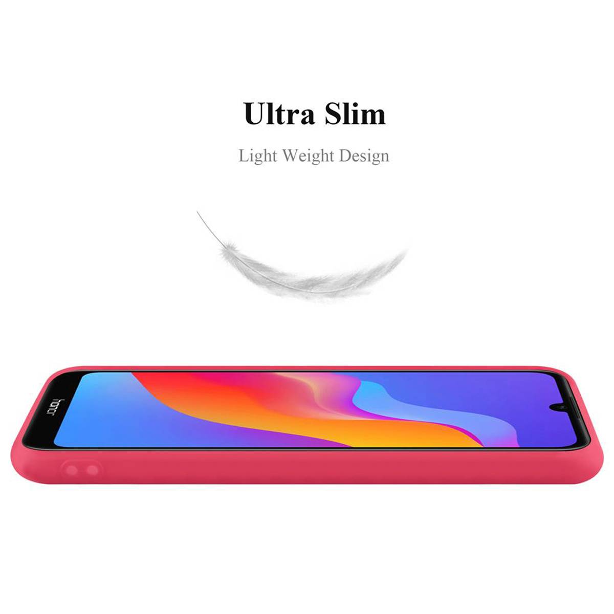 Cadorabo Hülle für Honor 8A Schutzhülle in Rot Handyhülle TPU Silikon Etui Case Cover