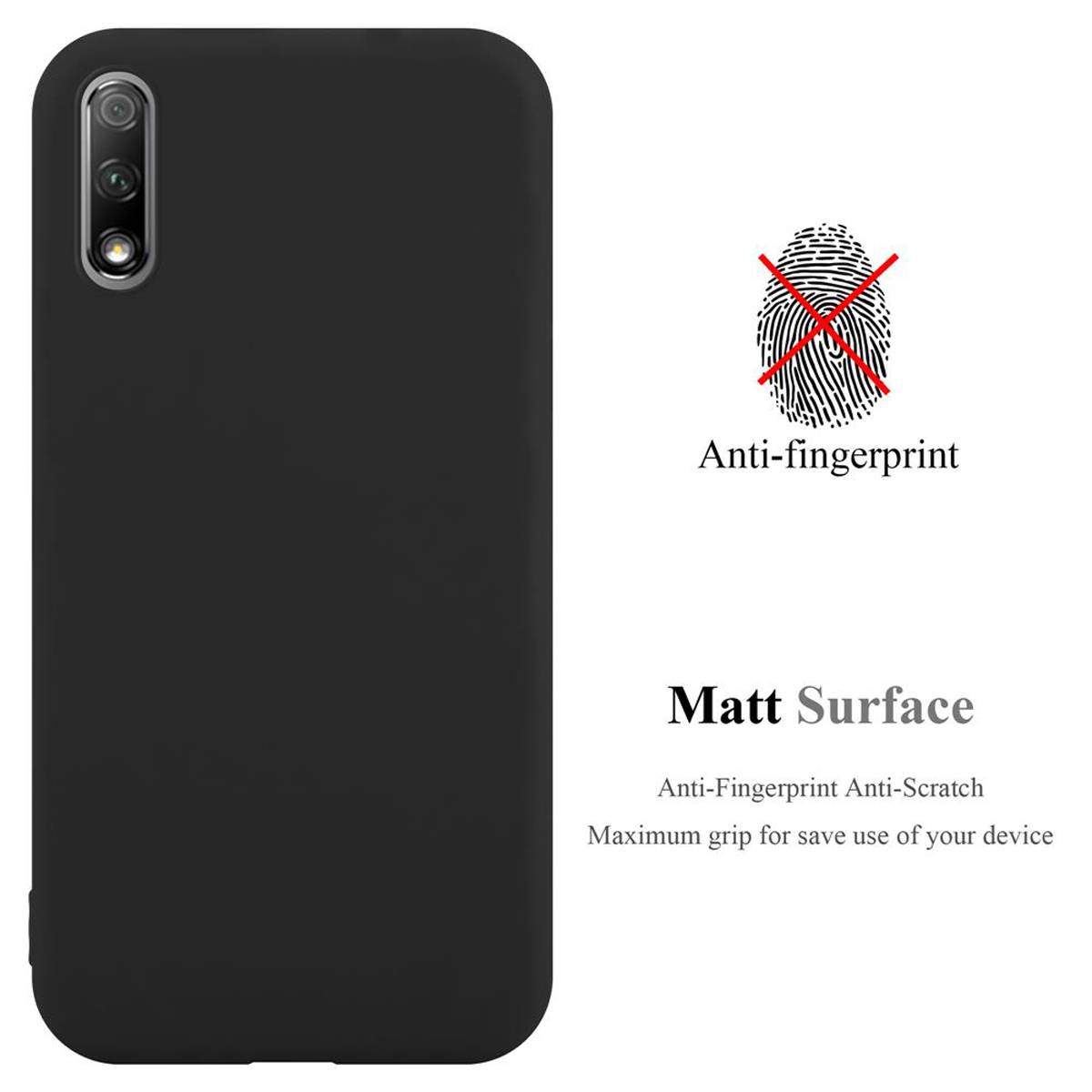 Cadorabo Hülle für Honor 9X Schutzhülle in Schwarz Handyhülle TPU Silikon Etui Case Cover