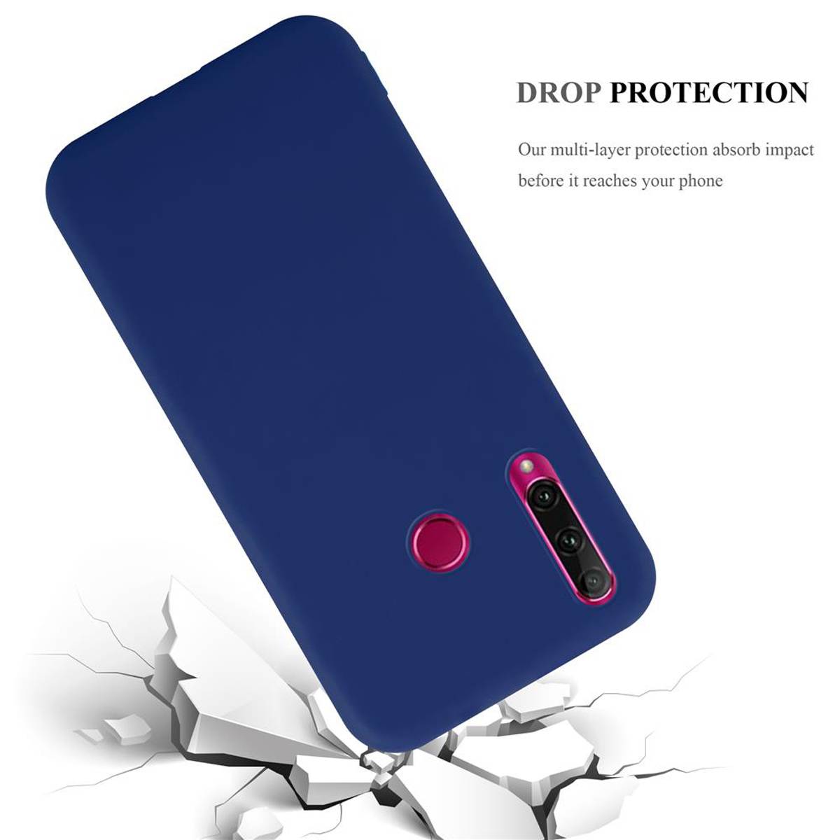 Cadorabo Hülle für Honor 10i / 20i / 20 LITE / Huawei Enjoy 9S Schutzhülle in Blau Handyhülle TPU Silikon Etui Case