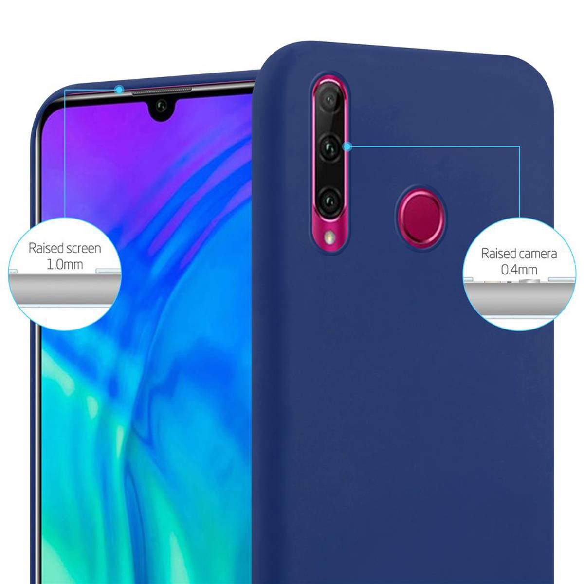 Cadorabo Hülle für Honor 10i / 20i / 20 LITE / Huawei Enjoy 9S Schutzhülle in Blau Handyhülle TPU Silikon Etui Case