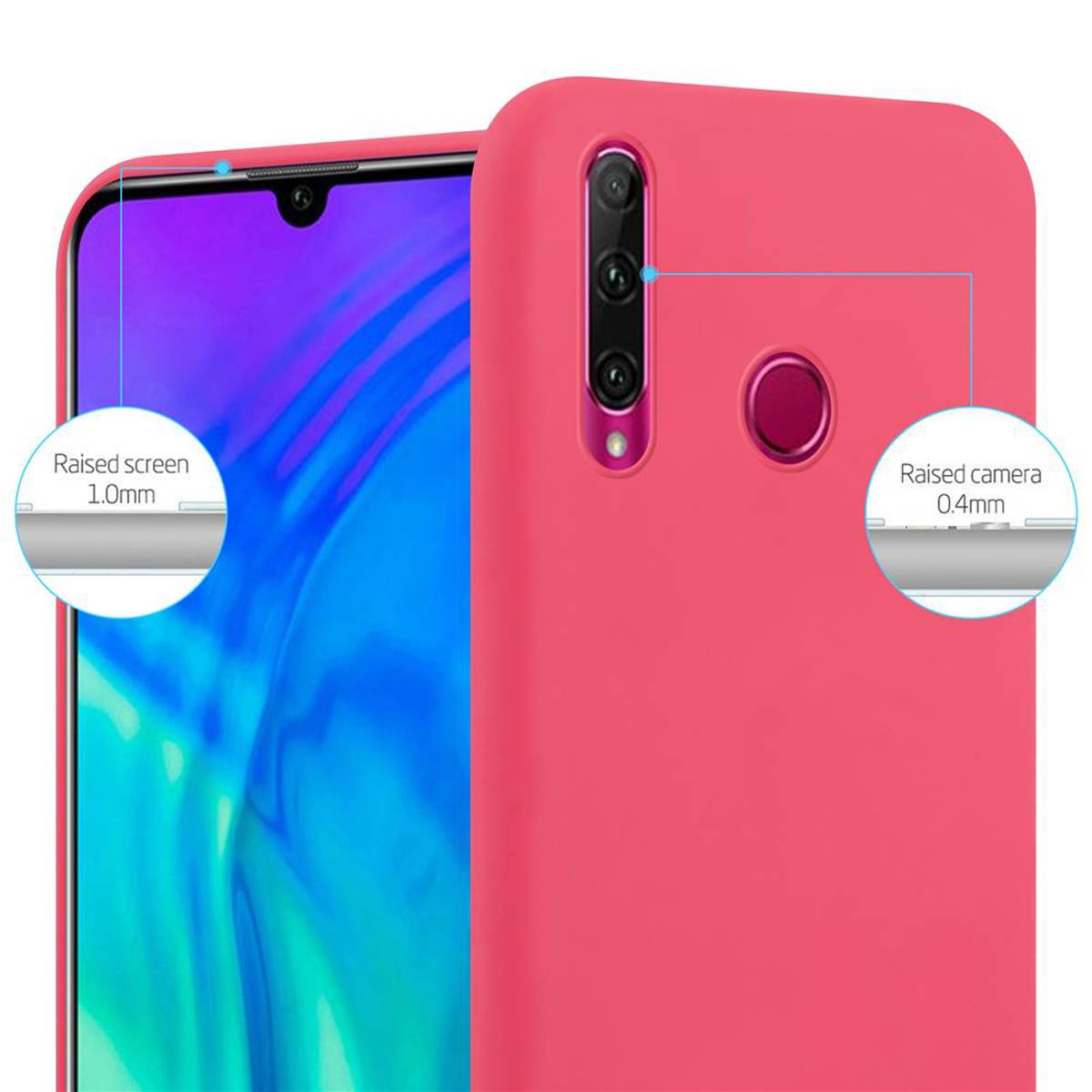 Cadorabo Hülle für Honor 10i / 20i / 20 LITE / Huawei Enjoy 9S Schutzhülle in Rot Handyhülle TPU Silikon Etui Case Cover
