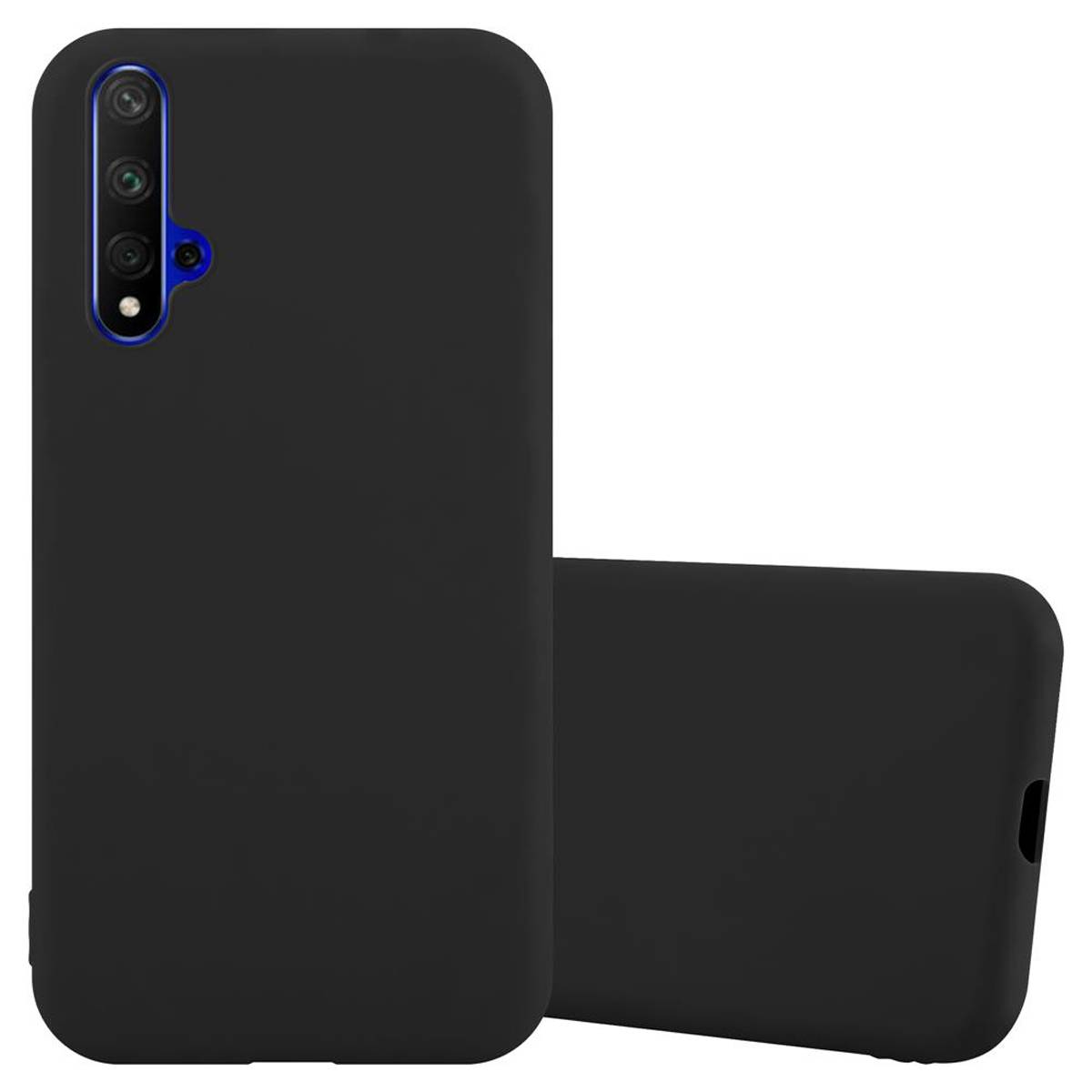Cadorabo Hülle für Honor 20 / 20S / Huawei NOVA 5T Schutzhülle in Schwarz Handyhülle TPU Silikon Etui Case Cover