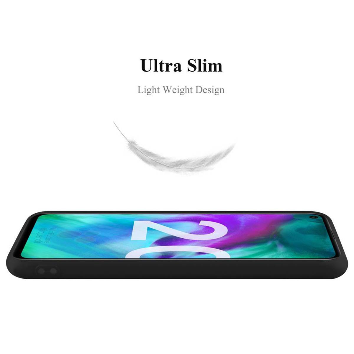 Cadorabo Hülle für Honor 20 / 20S / Huawei NOVA 5T Schutzhülle in Schwarz Handyhülle TPU Silikon Etui Case Cover