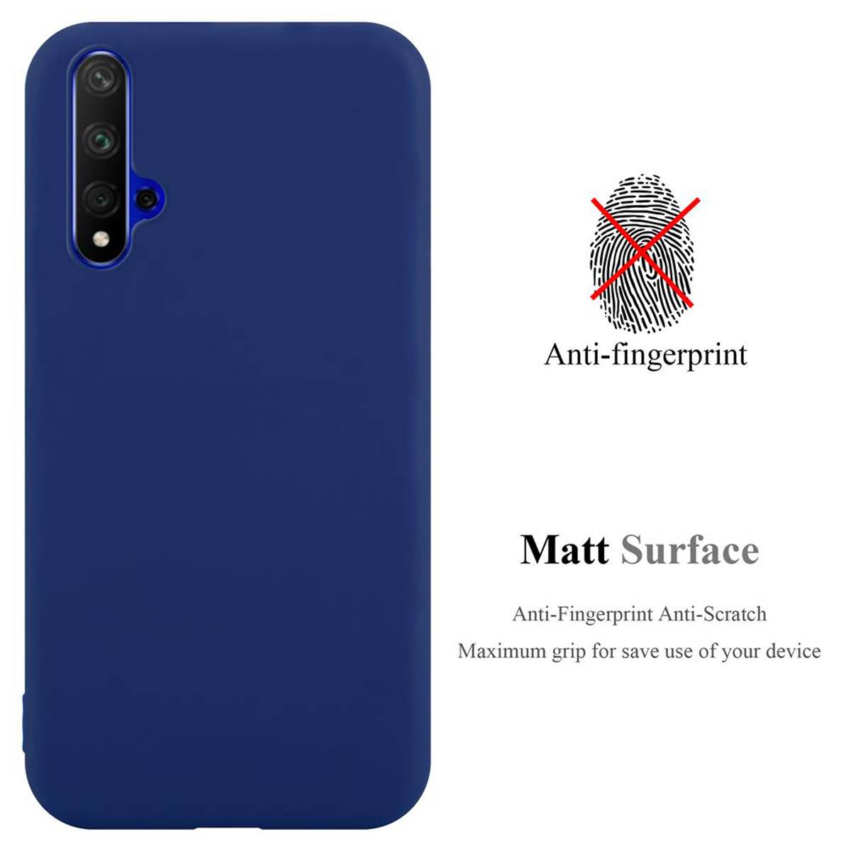 Cadorabo Hülle für Honor 20 / 20S / Huawei NOVA 5T Schutzhülle in Blau Handyhülle TPU Silikon Etui Case Cover