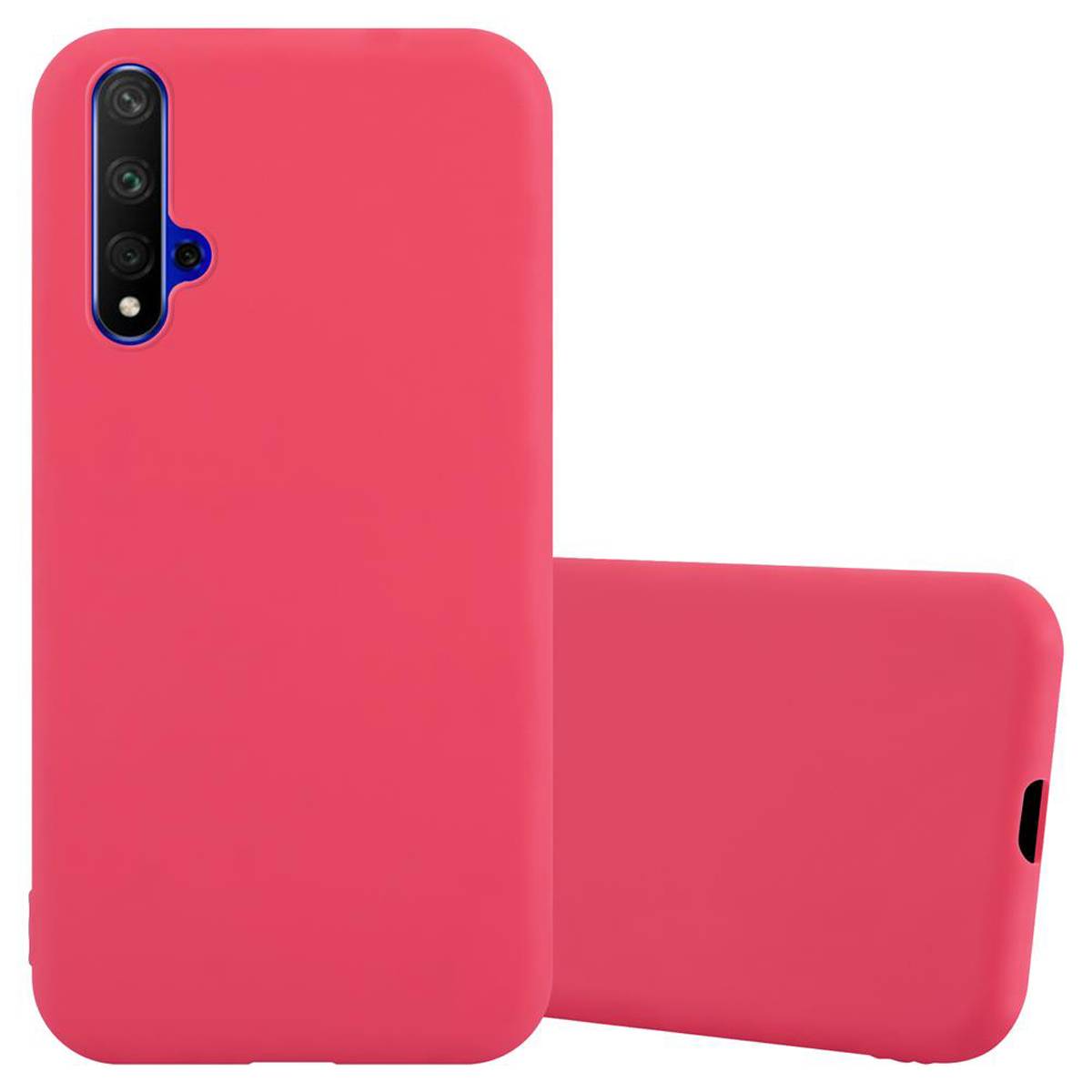 Cadorabo Hülle für Honor 20 / 20S / Huawei NOVA 5T Schutzhülle in Rot Handyhülle TPU Silikon Etui Case Cover
