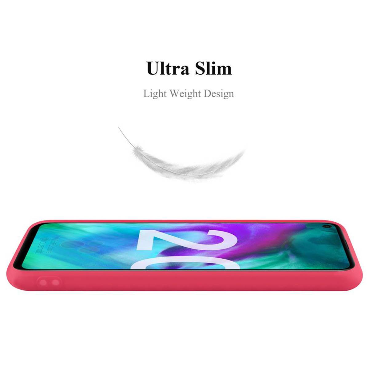 Cadorabo Hülle für Honor 20 / 20S / Huawei NOVA 5T Schutzhülle in Rot Handyhülle TPU Silikon Etui Case Cover