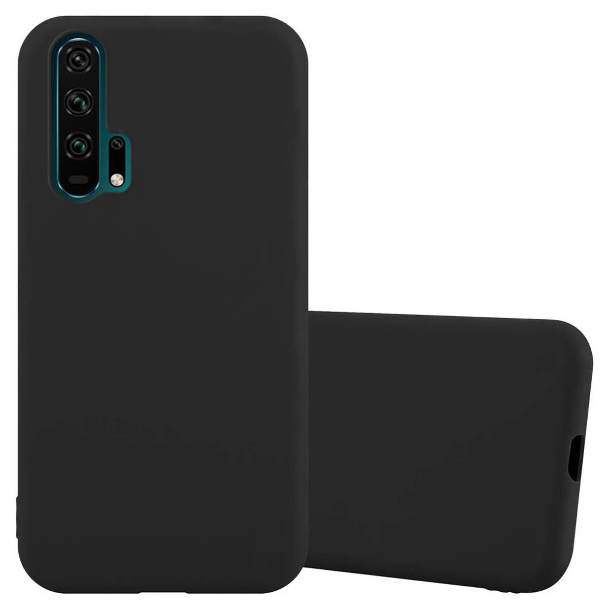 Cadorabo Hülle für Honor 20 PRO Schutzhülle in Schwarz Handyhülle TPU Silikon Etui Case Cover