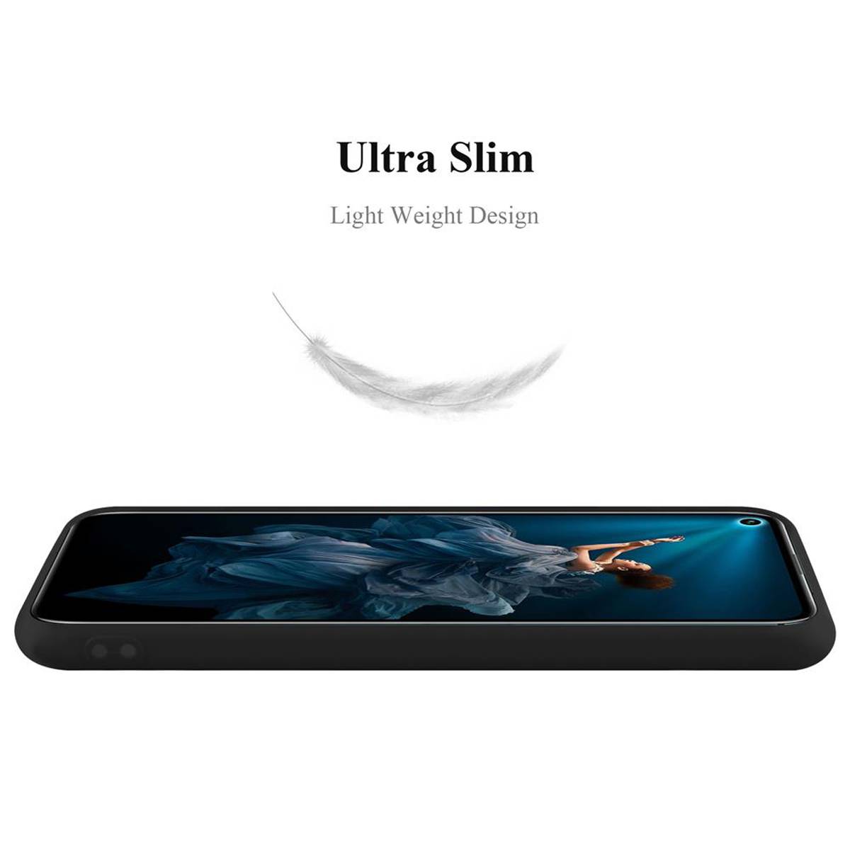 Cadorabo Hülle für Honor 20 PRO Schutzhülle in Schwarz Handyhülle TPU Silikon Etui Case Cover