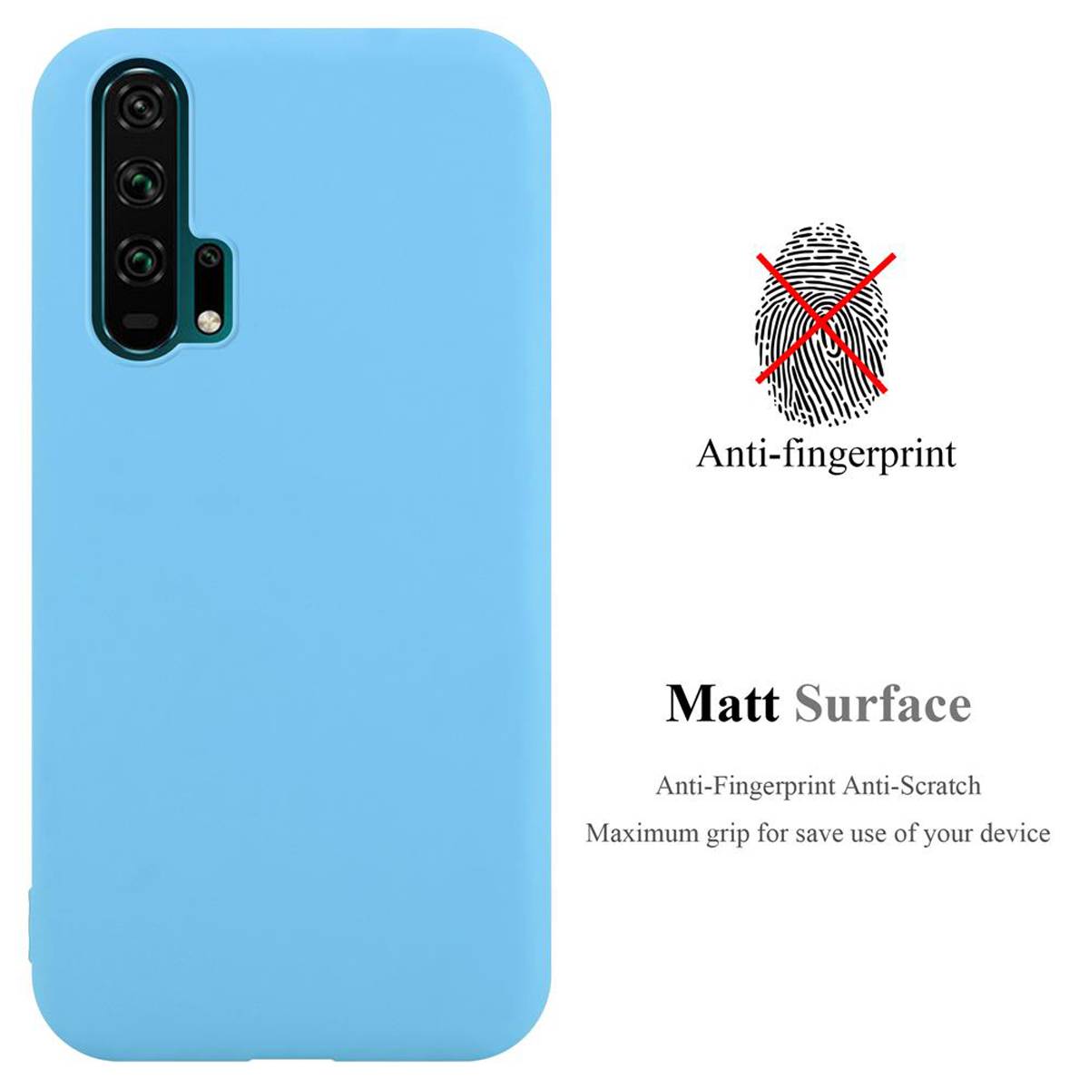 Cadorabo Hülle für Honor 20 PRO Schutzhülle in Blau Handyhülle TPU Silikon Etui Case Cover