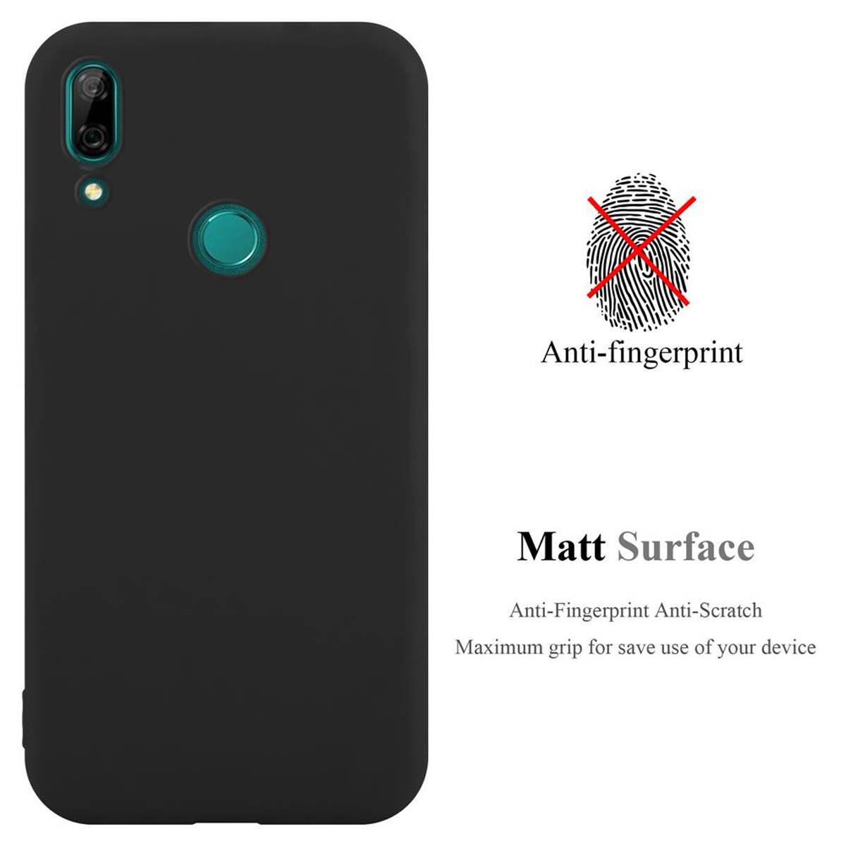 Cadorabo Hülle für Huawei P SMART Z / Y9 PRIME 2019 / Enjoy 10 PLUS Schutzhülle in Schwarz Handyhülle TPU Silikon Etui