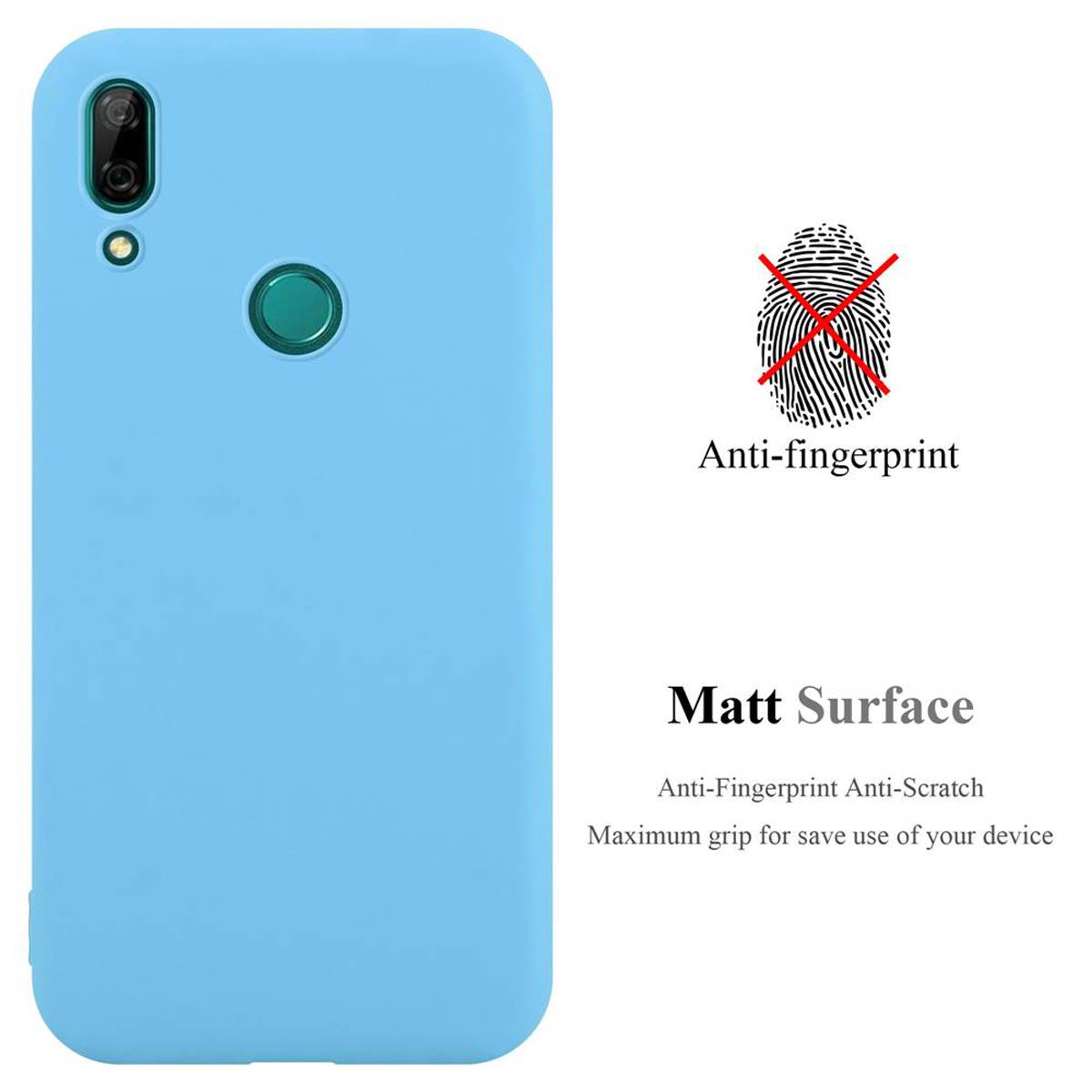 Cadorabo Hülle für Huawei P SMART Z / Y9 PRIME 2019 / Enjoy 10 PLUS Schutzhülle in Blau Handyhülle TPU Silikon Etui Case