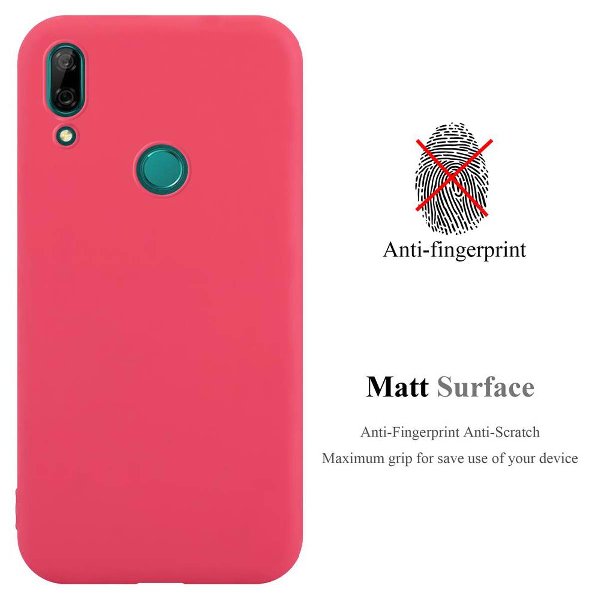 Cadorabo Hülle für Huawei P SMART Z / Y9 PRIME 2019 / Enjoy 10 PLUS Schutzhülle in Rot Handyhülle TPU Silikon Etui Case