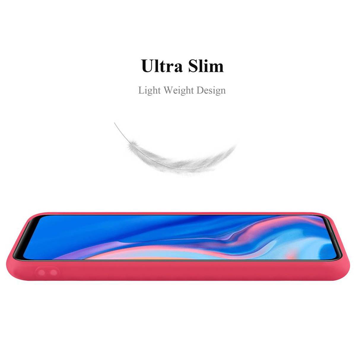 Cadorabo Hülle für Huawei P SMART Z / Y9 PRIME 2019 / Enjoy 10 PLUS Schutzhülle in Rot Handyhülle TPU Silikon Etui Case