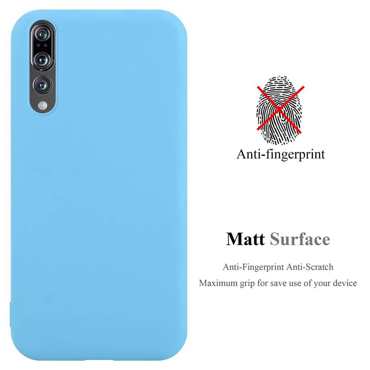 Cadorabo Hülle für Huawei P20 PRO / P20 PLUS Schutzhülle in Blau Handyhülle TPU Silikon Etui Case Cover