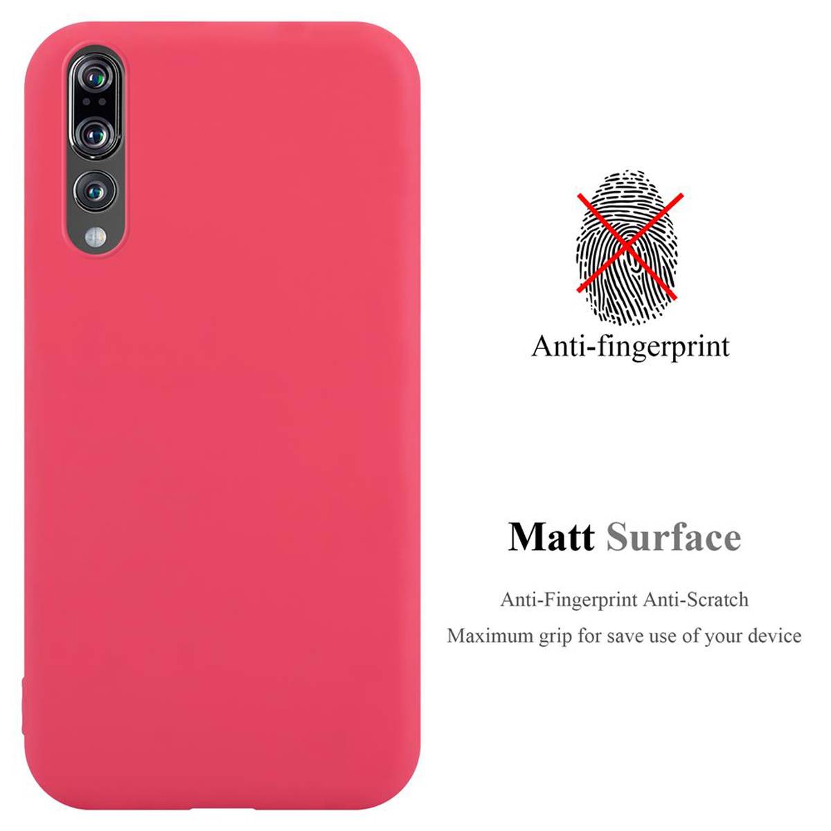 Cadorabo Hülle für Huawei P20 PRO / P20 PLUS Schutzhülle in Rot Handyhülle TPU Silikon Etui Case Cover