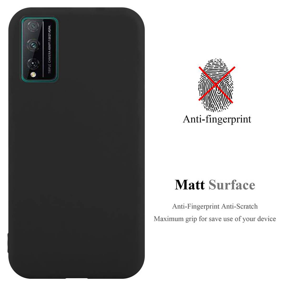 Cadorabo Hülle für Honor PLAY 4T PRO Schutzhülle in Schwarz Handyhülle TPU Silikon Etui Case Cover