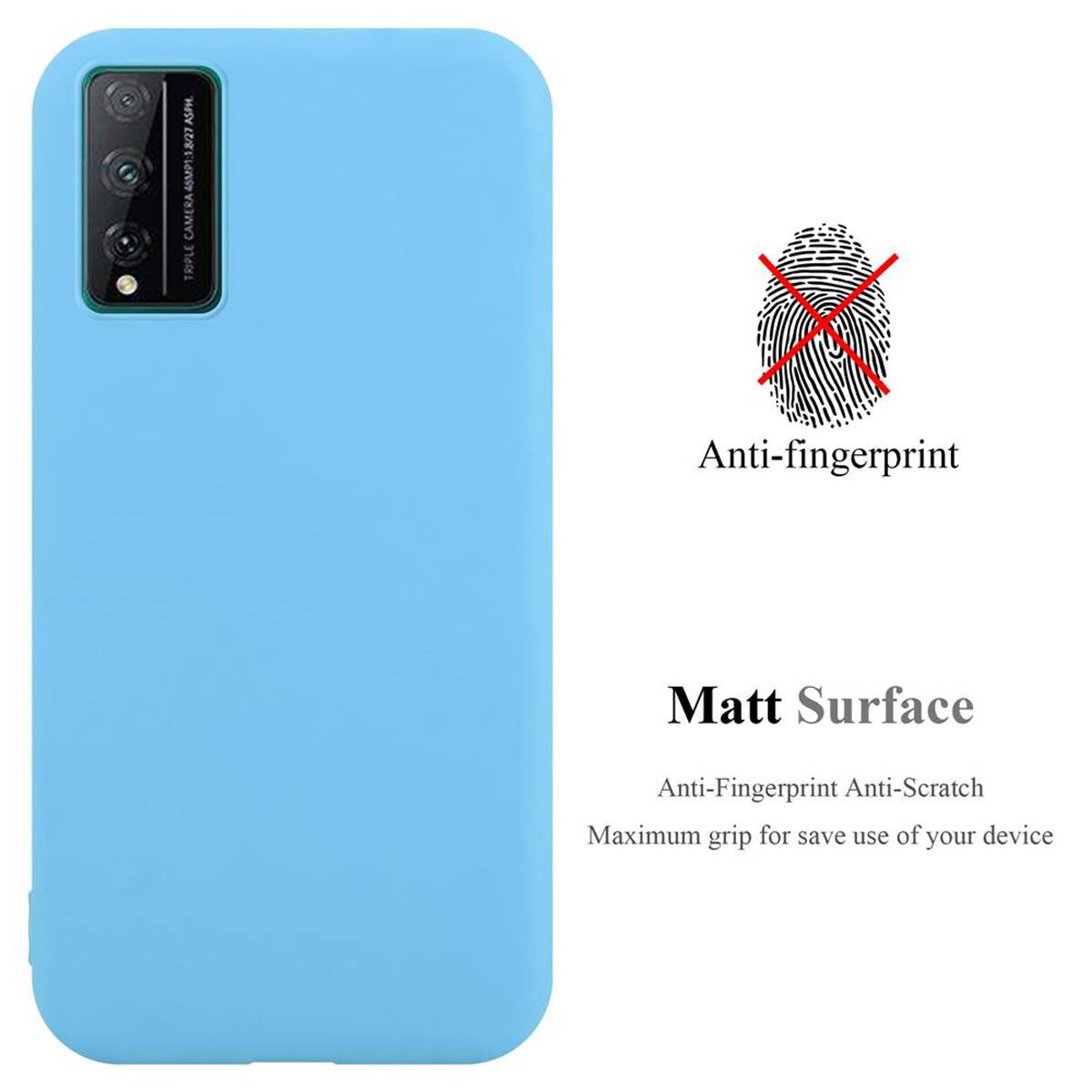 Cadorabo Hülle für Honor PLAY 4T PRO Schutzhülle in Blau Handyhülle TPU Silikon Etui Case Cover