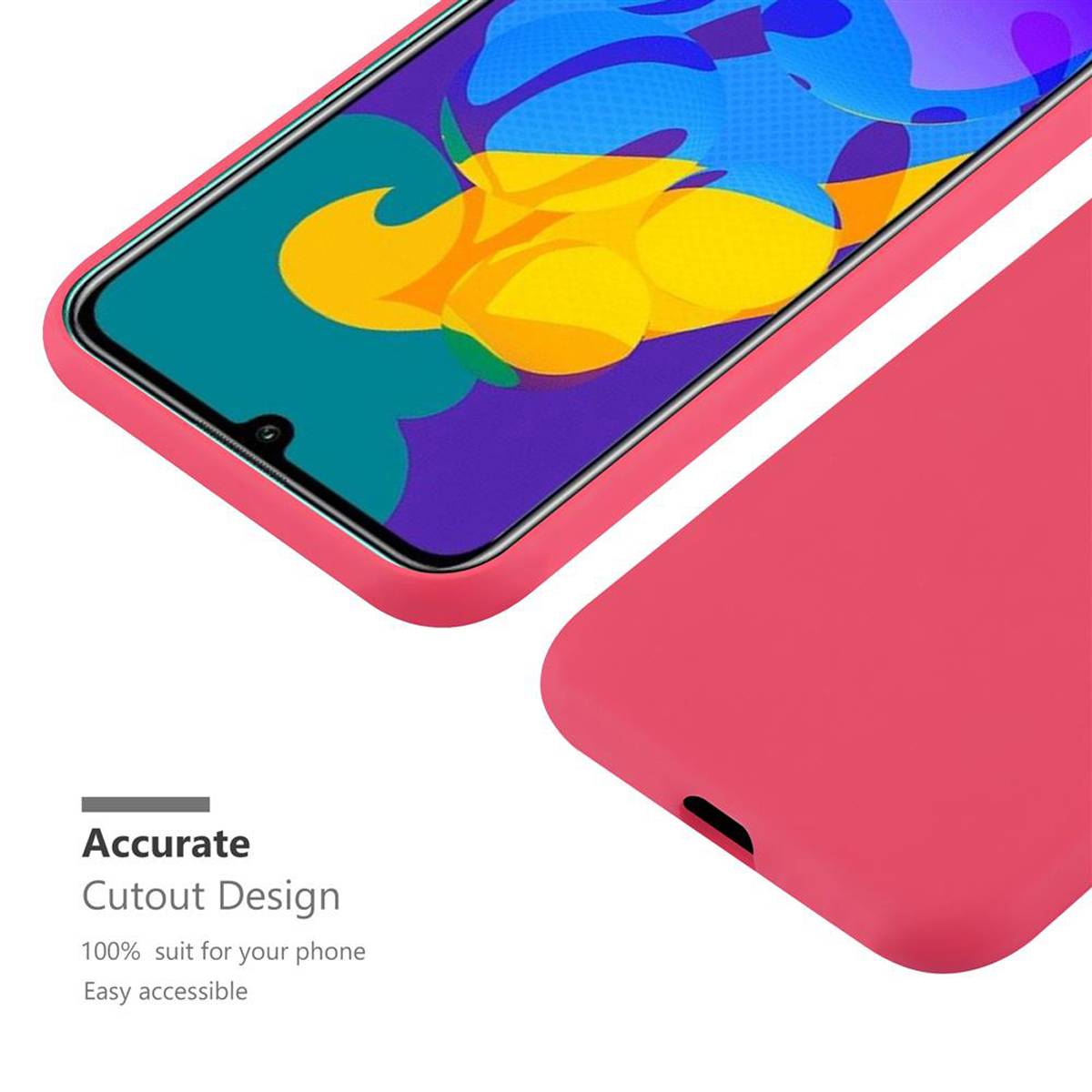 Cadorabo Hülle für Honor PLAY 4T PRO Schutzhülle in Rot Handyhülle TPU Silikon Etui Case Cover