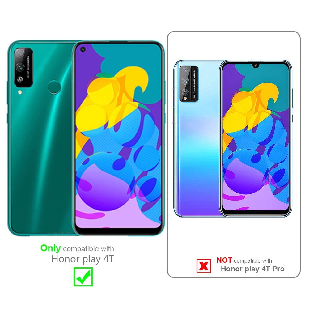 Cadorabo Hülle für Honor PLAY 4T Schutzhülle in Schwarz Handyhülle TPU Silikon Etui Case Cover