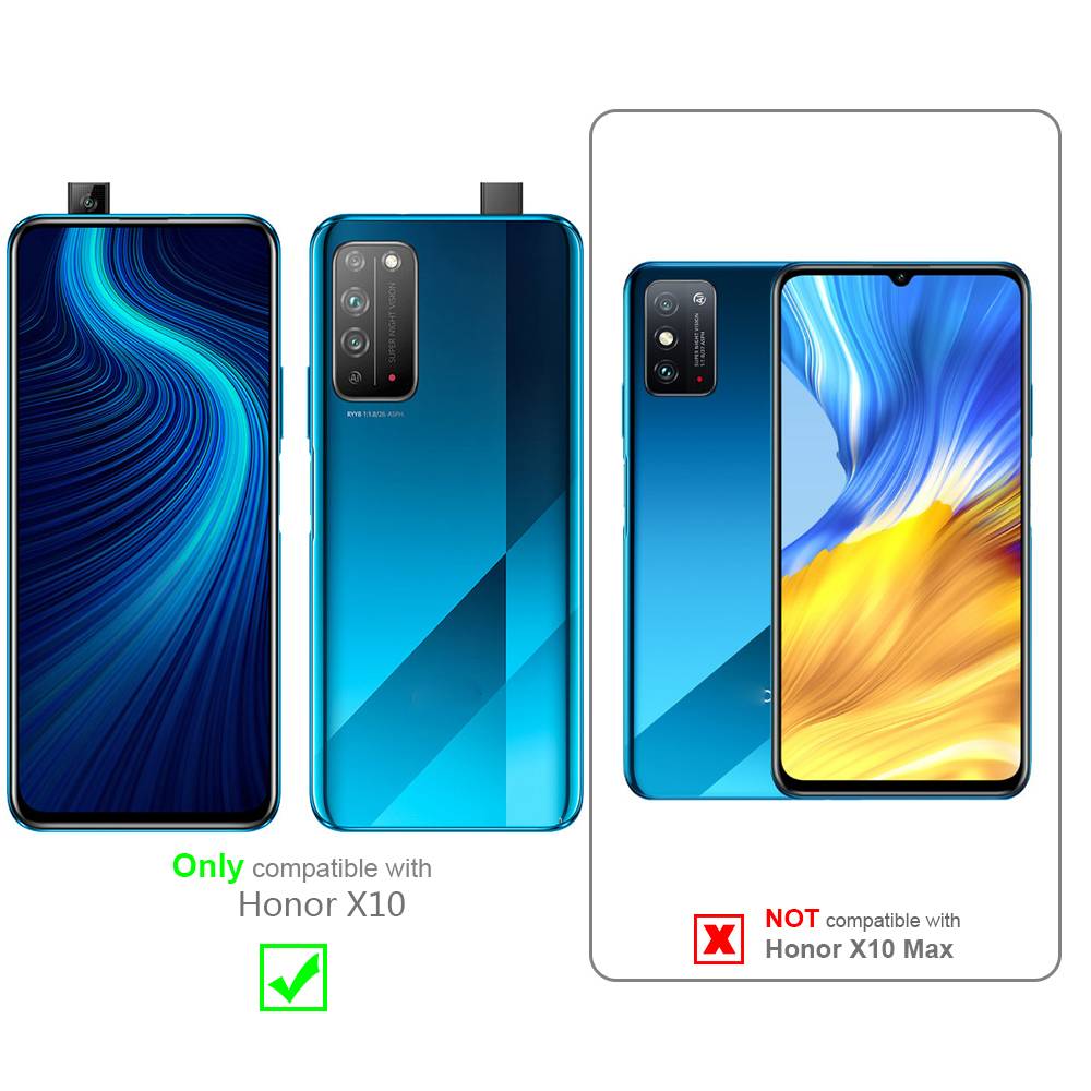 Cadorabo Hülle für Honor X10 Schutzhülle in Schwarz Handyhülle TPU Silikon Etui Case Cover