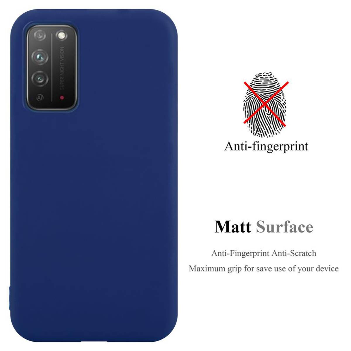 Cadorabo Hülle für Honor X10 Schutzhülle in Blau Handyhülle TPU Silikon Etui Case Cover