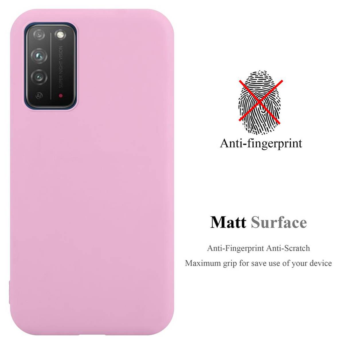 Cadorabo Hülle für Honor X10 Schutzhülle in Rosa Handyhülle TPU Silikon Etui Case Cover