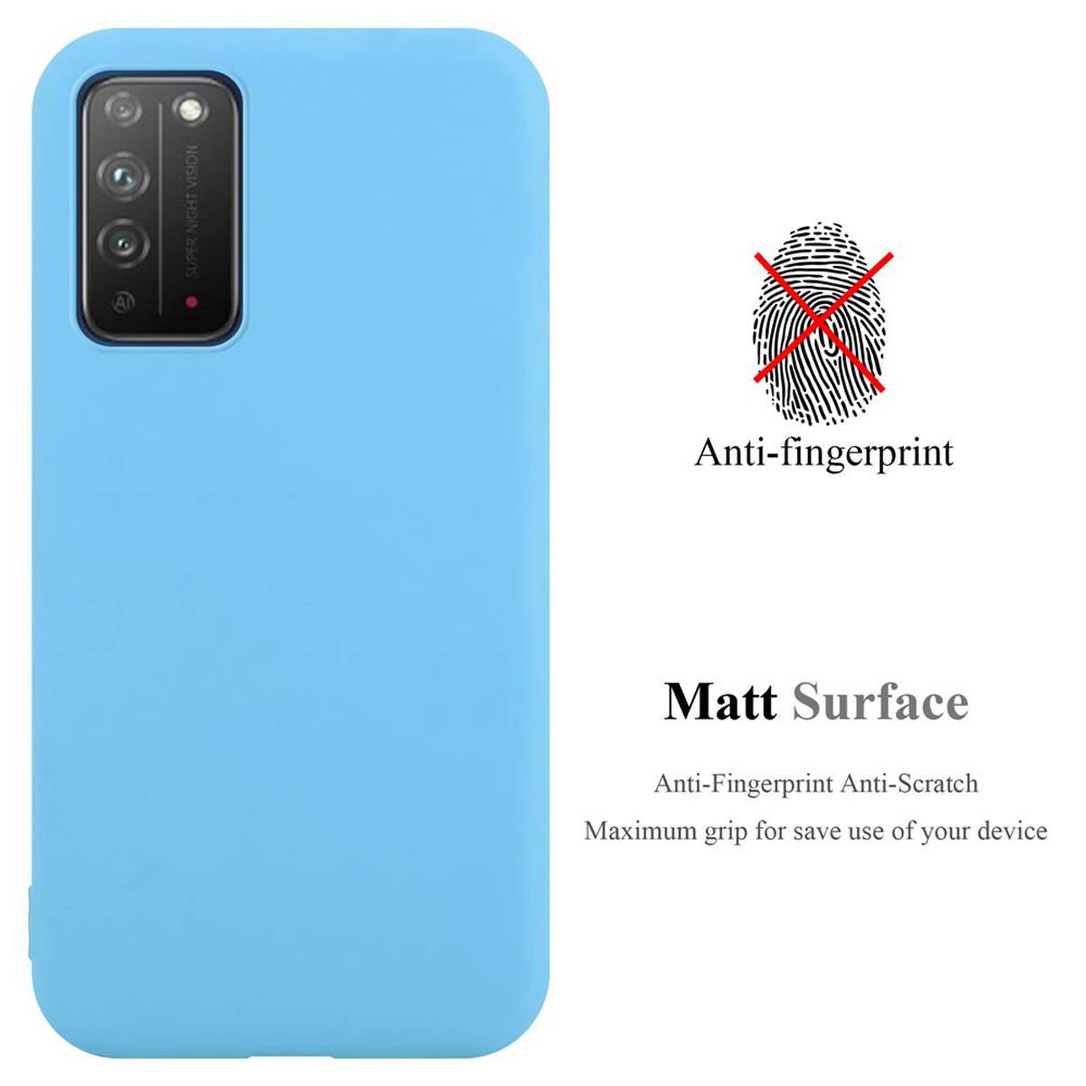 Cadorabo Hülle für Honor X10 Schutzhülle in Blau Handyhülle TPU Silikon Etui Case Cover