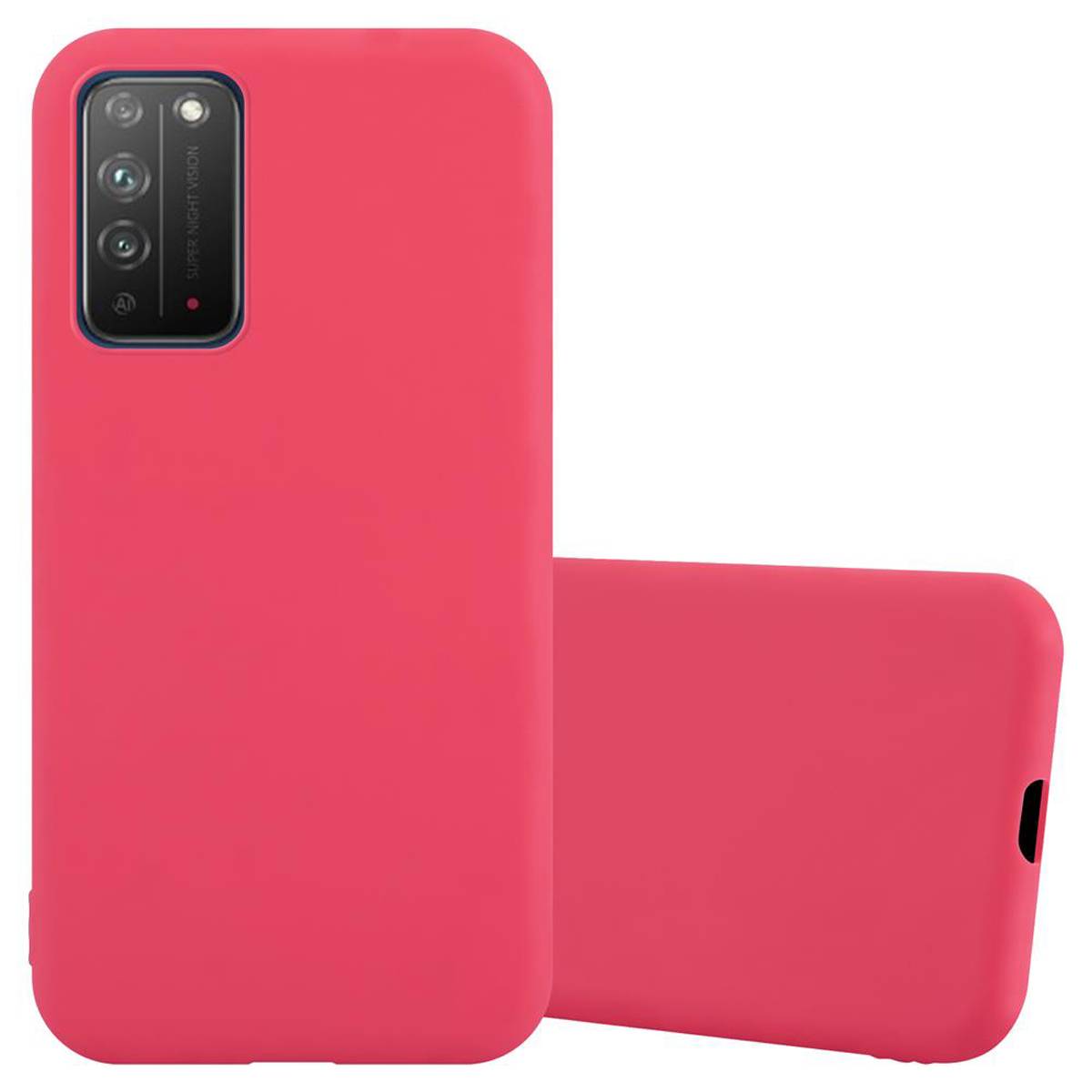 Cadorabo Hülle für Honor X10 Schutzhülle in Rot Handyhülle TPU Silikon Etui Case Cover