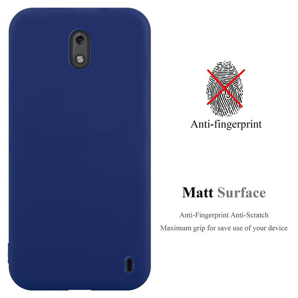 Cadorabo Hülle für Nokia 2 2017 Schutzhülle in Blau Handyhülle TPU Silikon Etui Case Cover
