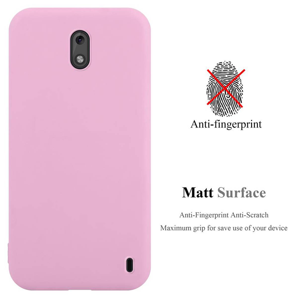 Cadorabo Hülle für Nokia 2 2017 Schutzhülle in Rosa Handyhülle TPU Silikon Etui Case Cover