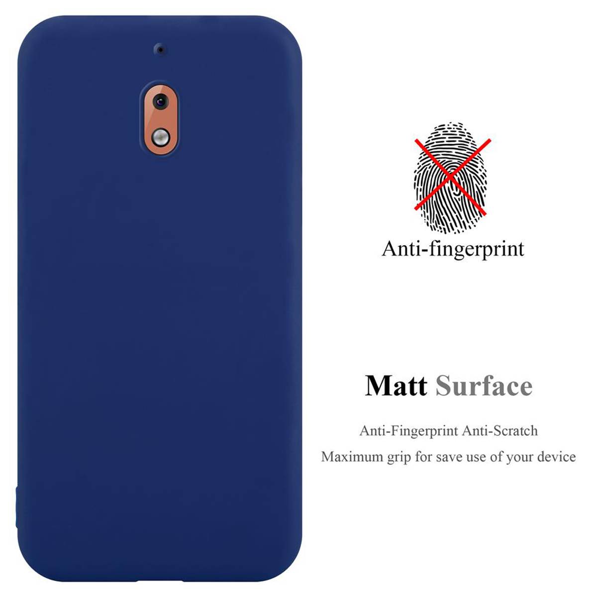 Cadorabo Hülle für Nokia 2.1 Schutzhülle in Blau Handyhülle TPU Silikon Etui Case Cover