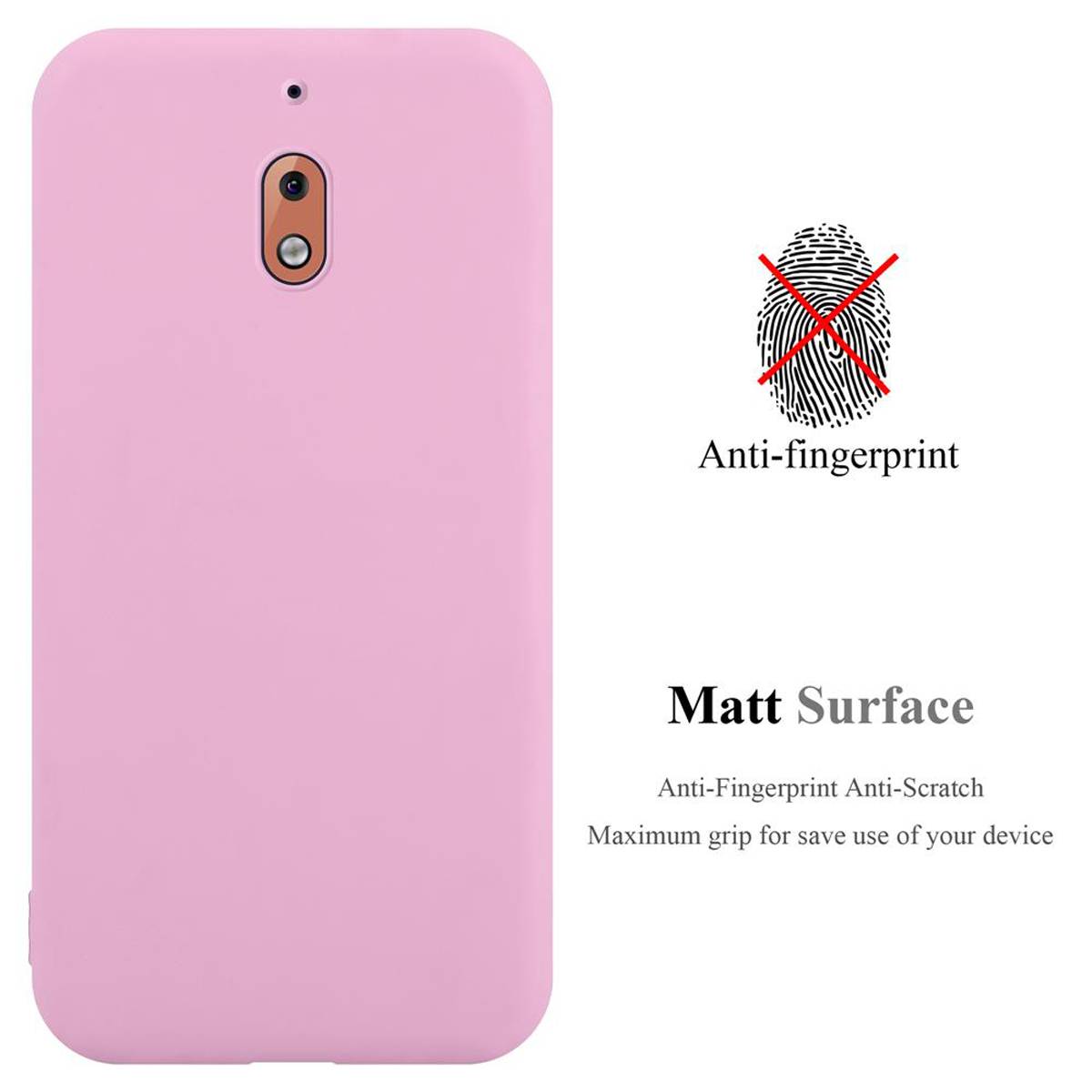 Cadorabo Hülle für Nokia 2.1 Schutzhülle in Rosa Handyhülle TPU Silikon Etui Case Cover