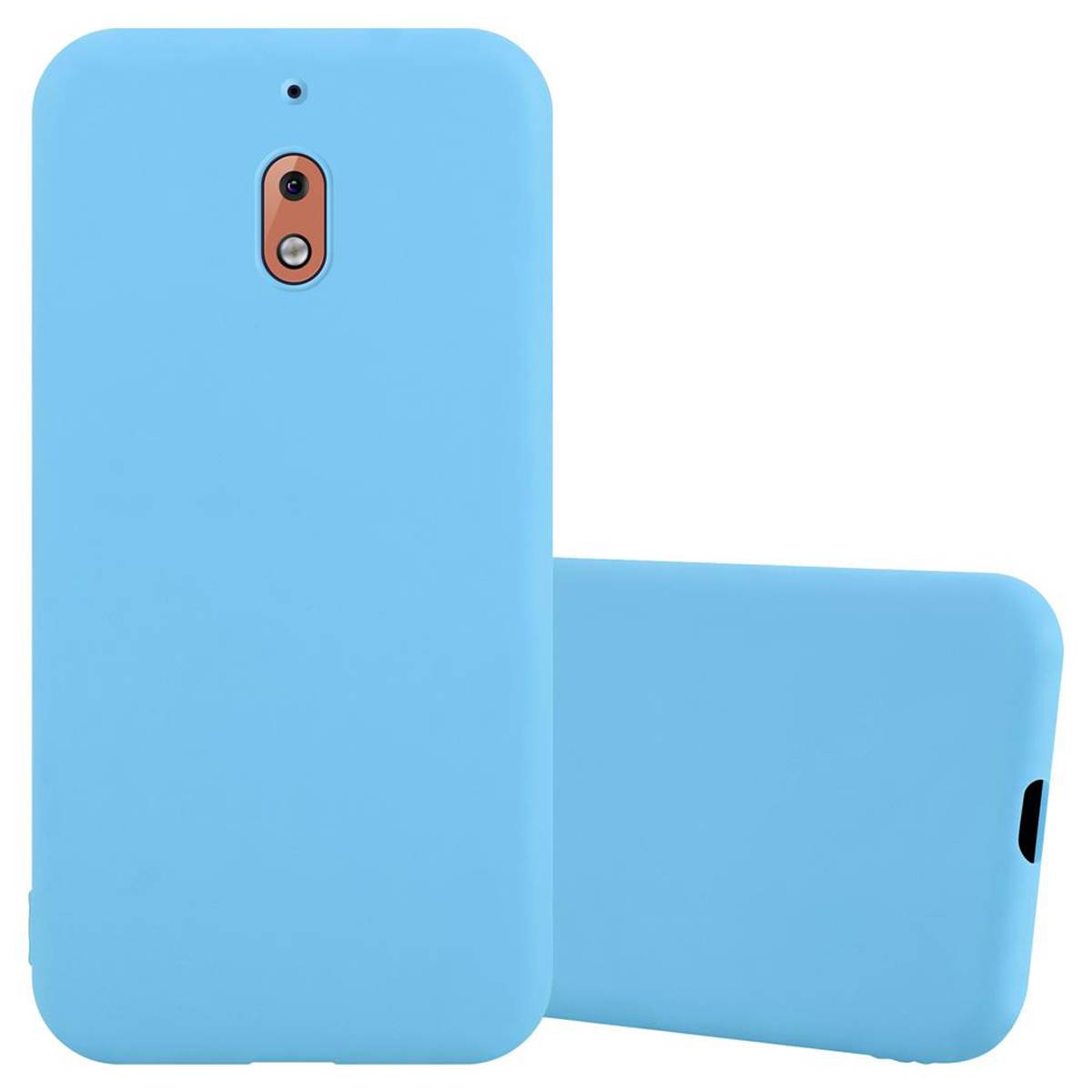 Cadorabo Hülle für Nokia 2.1 Schutzhülle in Blau Handyhülle TPU Silikon Etui Case Cover