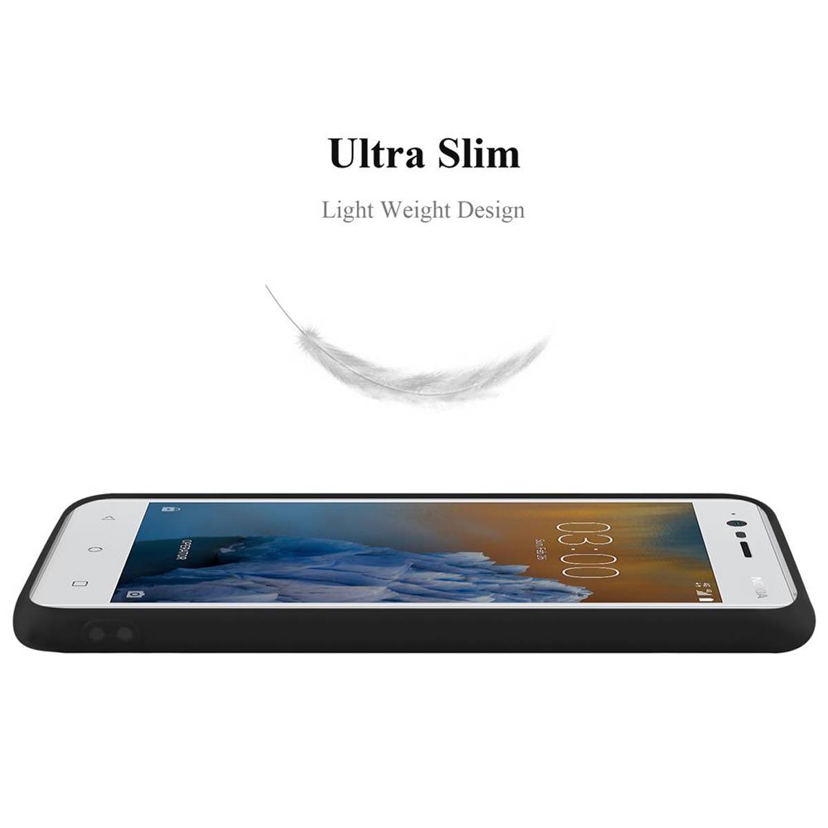 Cadorabo Hülle für Nokia 3 2017 Schutzhülle in Schwarz Handyhülle TPU Silikon Etui Case Cover