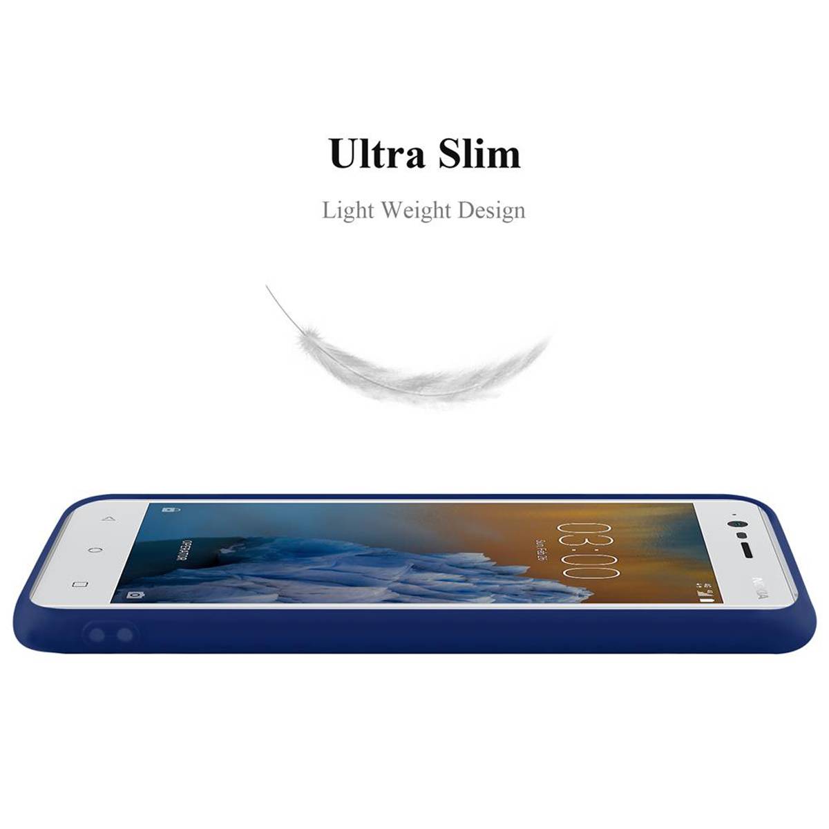 Cadorabo Hülle für Nokia 3 2017 Schutzhülle in Blau Handyhülle TPU Silikon Etui Case Cover