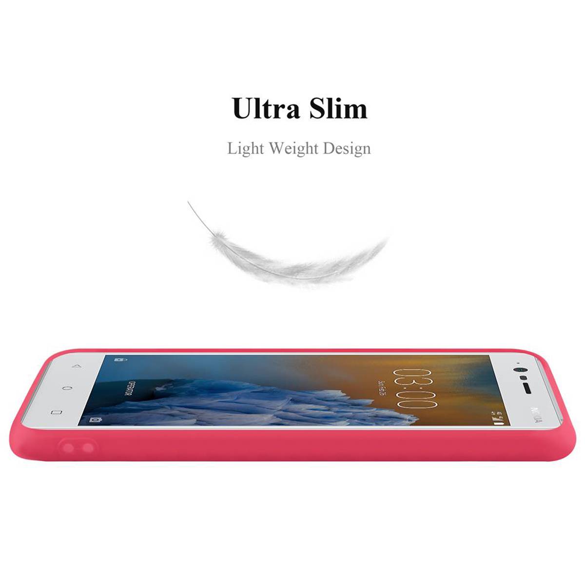 Cadorabo Hülle für Nokia 3 2017 Schutzhülle in Rot Handyhülle TPU Silikon Etui Case Cover