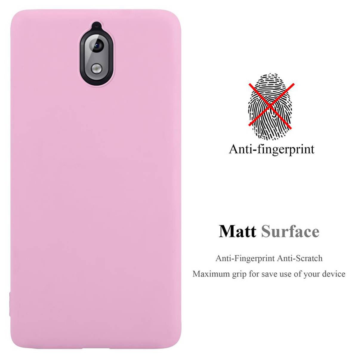 Cadorabo Hülle für Nokia 3.1 Schutzhülle in Rosa Handyhülle TPU Silikon Etui Case Cover